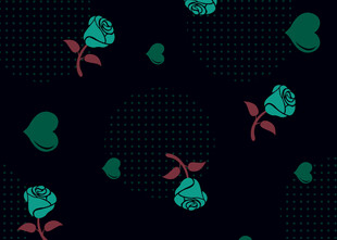 深底玫瑰爱心图案背景