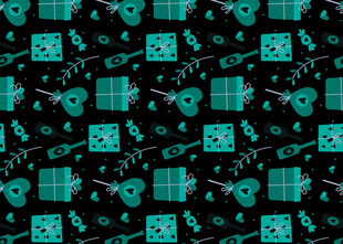 骷髅礼物图案黑色背景纹理