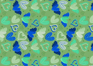 蓝绿相间的脚印图案设计