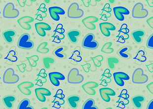 清新心形图案背景