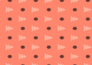 粉色背景圣诞树圆点图案