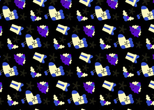 多彩卡通图案无缝背景图