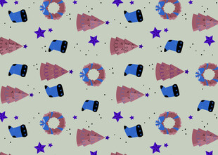 多彩火箭星星图案背景