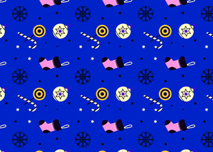 蓝色背景可爱卡通图案