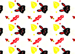 动物与物品图案的多彩背景