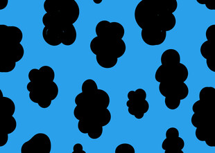 蓝色背景上的黑色抽象图案