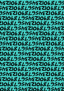 绿色底重复字符图案