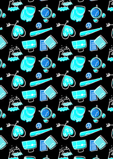 蓝色科技元素无缝图案背景