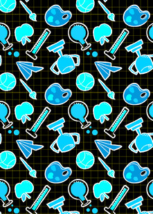 蓝色卡通工具图案背景