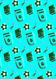 足球书籍图案无缝背景图