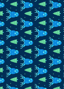 蓝色底海洋生物图案背景