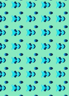 蓝绿渐变几何图案背景