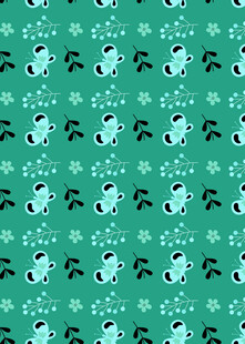 绿色卡通图案无缝背景图