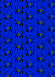 蓝色花朵几何图案背景