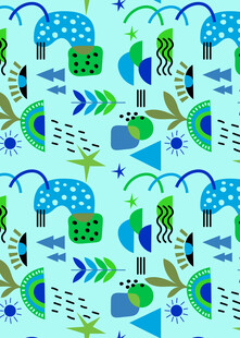 海洋生物卡通图案背景