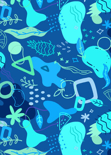 海洋风卡通图案背景