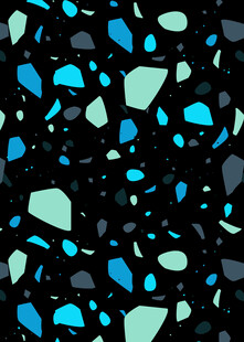 蓝绿碎块黑色背景图案