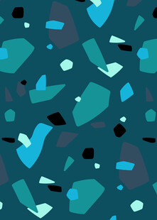 蓝绿色几何抽象图案背景