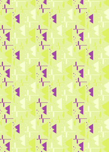 黄绿底紫色图案无缝纹理