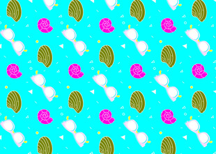 蓝底多彩图案装饰背景