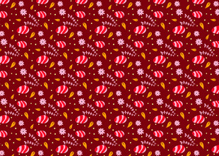 红色花卉图案背景纹理