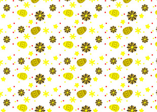 黄色花卉水果图案背景