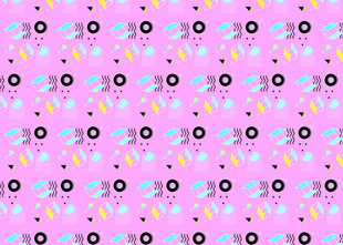 粉色卡通图案无缝背景