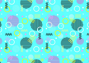 多彩波点几何图案背景