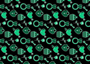 绿色卡通图案无缝背景图