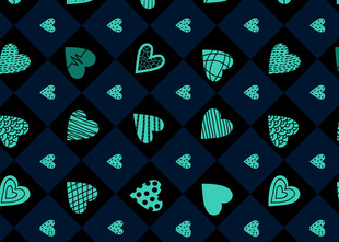 夜光爱心图案背景