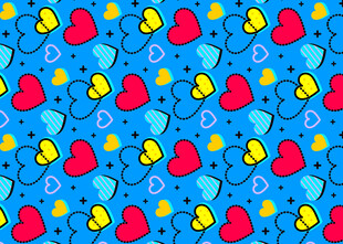 多彩爱心拼图图案背景