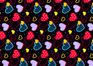 多彩卡通图案无缝背景