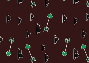 深棕背景绿色图案装饰元素