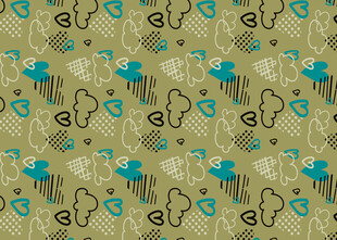 卡通风格动物植物图案背景