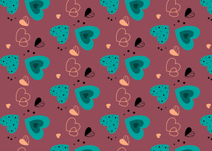 心形图案的多彩无缝背景