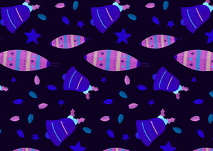梦幻星空鱼图案背景