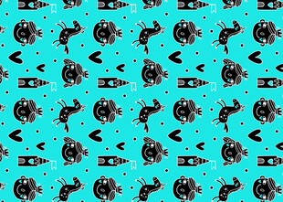 蓝底黑色机械图案纹理