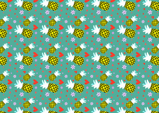 清新绿植碎花图案背景