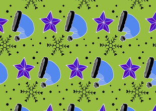 绿色背景星星雨滴图案