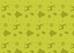 绿色圣诞元素无缝背景图