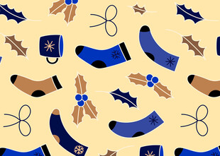 多彩袜子装饰图案设计