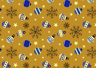 金色圣诞元素图案背景