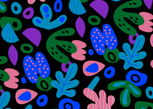 多彩抽象植物图案背景