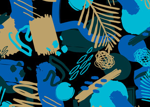 抽象几何植物图案背景