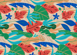 热带植物印花图案设计