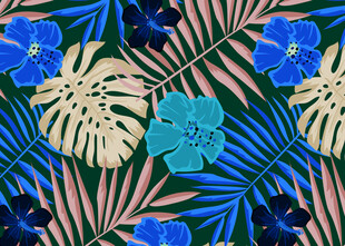热带花卉植物图案纹理