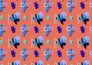 多彩卡通电子设备图案背景