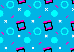 蓝底多彩几何图案背景