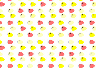 可爱水果小鸡图案背景