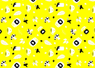 黄色几何图案无缝背景图